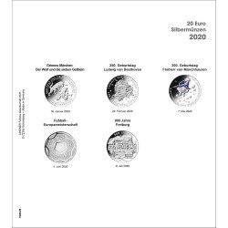 Lindner 1520-20 Hojas individuales para álbum pre-impreso para monedas conmemorativas de 20 Euros de Alemania Lindner 1520-20 Hojas individuales para álbum pre-impreso para monedas conmemorativas de 20 Euros de Alemania