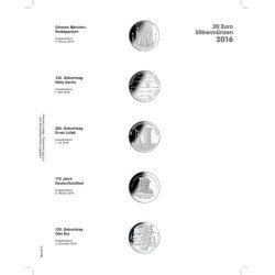 Lindner MU20E16 Hojas individuales pre-impresas Publica M para monedas de 20 Euros de Plata de Alemania Lindner MU20E16 Hojas individuales pre-impresas Publica M para monedas de 20 Euros de Plata de Alemania