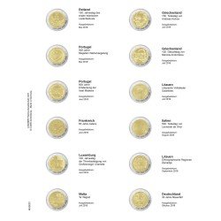 Lindner MU2E23 Hojas individuales pre-impresas para monedas de 2 Euros Lindner MU2E23 Hojas individuales pre-impresas para monedas de 2 Euros