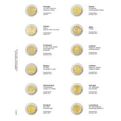 Lindner MU2E19 Hojas individuales pre-impresas para monedas de 2 Euros Lindner MU2E19 Hojas individuales pre-impresas para monedas de 2 Euros