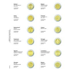 Lindner MU2E16 Hojas individuales pre-impresas para monedas de 2 Euros Lindner MU2E16 Hojas individuales pre-impresas para monedas de 2 Euros