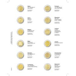 Lindner MU2E15 Hojas individuales pre-impresas para monedas de 2 Euros Lindner MU2E15 Hojas individuales pre-impresas para monedas de 2 Euros