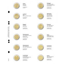 Lindner MU2E12 Hojas individuales pre-impresas para monedas de 2 Euros Lindner MU2E12 Hojas individuales pre-impresas para monedas de 2 Euros