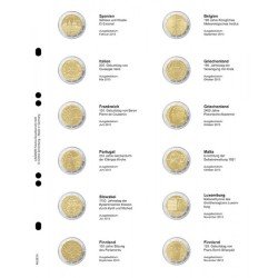 Lindner MU2E10 Hojas individuales pre-impresas para monedas de 2 Euros Lindner MU2E10 Hojas individuales pre-impresas para monedas de 2 Euros