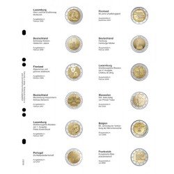 Lindner MU2E2 Hojas individuales pre-impresas para monedas de 2 Euros Lindner MU2E2 Hojas individuales pre-impresas para monedas de 2 Euros