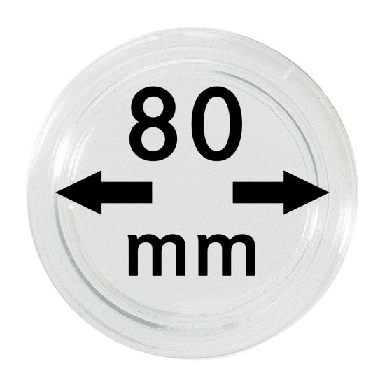 Lindner S22708000 Cápsulas 80 mm para monedas grandes y gruesas pqte 1