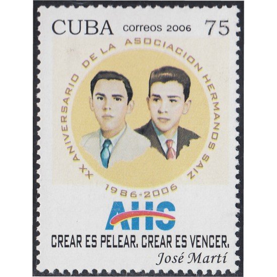 Cuba 4383 2006 20 Años de la Asociación de los Hermanos Saiz MNH Cuba 4383 2006 20 Años de la Asociación de los Hermanos Saiz MNH
