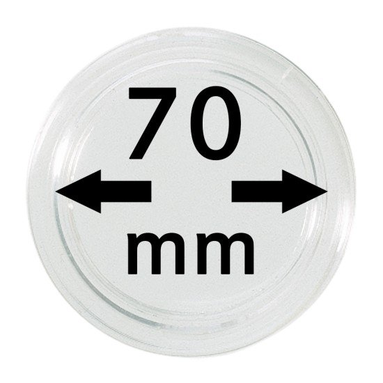 Lindner S22707000 Cápsulas 70 mm para monedas grandes y gruesas pqte 1
