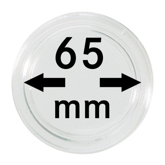 Lindner S22706500 Cápsulas 65 mm para monedas grandes y gruesas pqte 1
