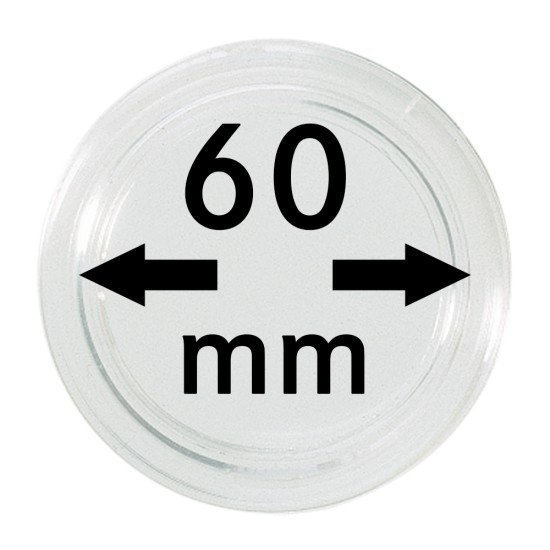 Lindner S22706000 Cápsulas 60 mm para monedas grandes y gruesas pqte 1