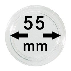 Lindner S22705500 Cápsulas 55 mm para monedas grandes y gruesas pqte 1 Lindner S22705500 Cápsulas 55 mm para monedas grandes y gruesas pqte 1