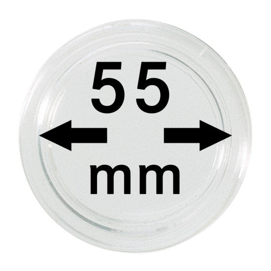 Lindner S22705500 Cápsulas 55 mm para monedas grandes y gruesas pqte 1