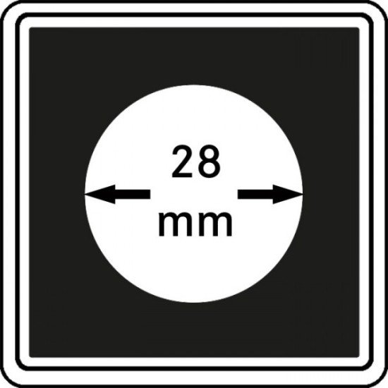 Lindner 2240028 Cápsulas Carrée 28 mm para monedas pqte 4