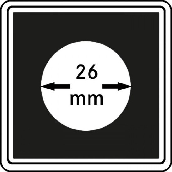 Lindner 2240026 Cápsulas Carrée 26 mm para monedas pqte 4