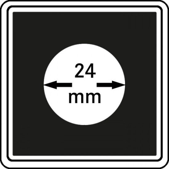 Lindner 2240024 Cápsulas Carrée 24 mm para monedas pqte 4