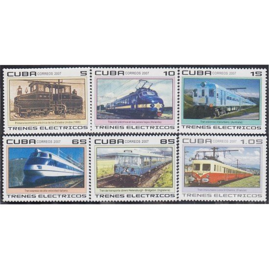 Cuba 4414/19 2007 Trenes eléctricos MNH Cuba 4414/19 2007 Trenes eléctricos MNH