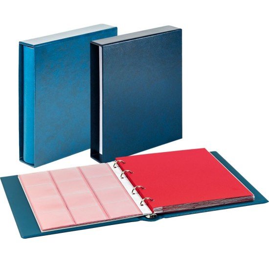 Lindner 1106E-B karat álbum CLASSIC con estuche protector azul