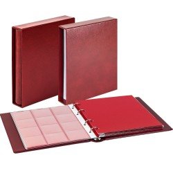 Lindner 1106E-W karat álbum CLASSIC con estuche protector rojo vino. Lindner 1106E-W karat álbum CLASSIC con estuche protector rojo vino.