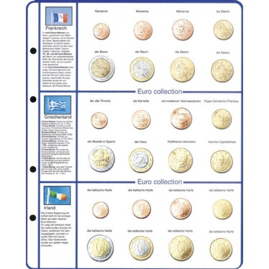 Lindner 8450-4 Página ilustrada: juegos de monedas EURO 