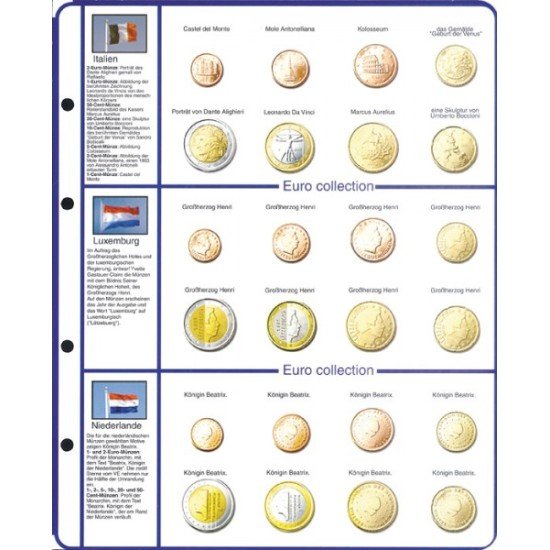 Lindner 8450-7 Página ilustrada: juegos de monedas EURO Lindner 8450-7 Página ilustrada: juegos de monedas EURO