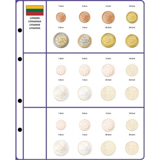 Lindner 8450-42 Página ilustrada: juegos de monedas EURO Lindner 8450-42 Página ilustrada: juegos de monedas EURO
