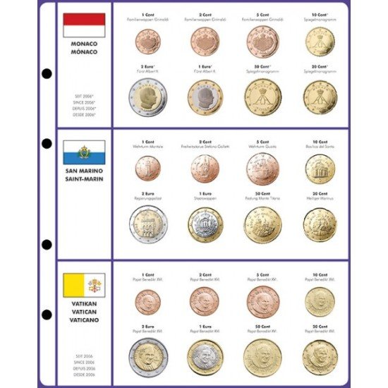 Lindner 8450-13 Página ilustrada: juegos de monedas EURO 