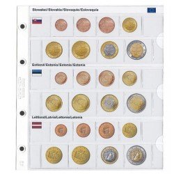 Lindner 1108-19 karat Página ilustrada para juegos de monedas EURO Lindner 1108-19 karat Página ilustrada para juegos de monedas EURO