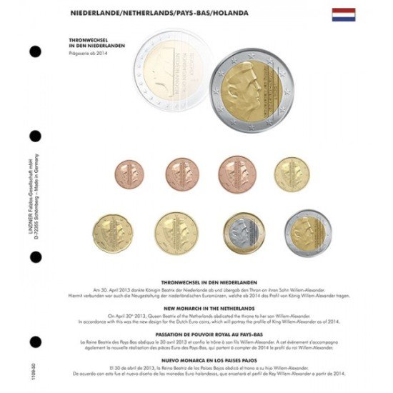 Lindner 1109-50 karat Página ilustrada para juegos de monedas EURO Lindner 1109-50 karat Página ilustrada para juegos de monedas EURO
