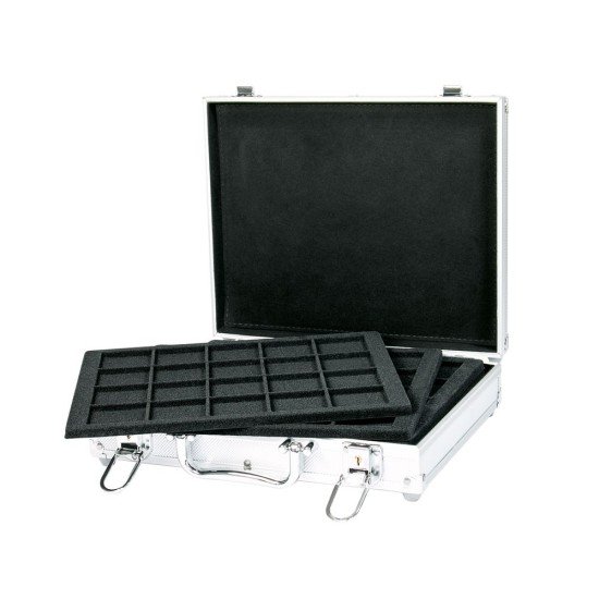 Lindner S2307-S2120CE Maletín de aluminio para 120 monedas