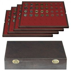 Lindner 2494-12 Estuche Carus-4 de madera auténtica 24 cápsulas para monedas Lindner 2494-12 Estuche Carus-4 de madera auténtica 24 cápsulas para monedas