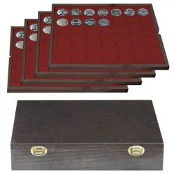 Lindner 2494-7 Estuche Carus-4 32.5 mm de madera auténtica Lindner 2494-7 Estuche Carus-4 32.5 mm de madera auténtica