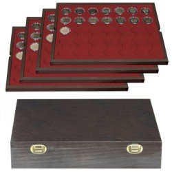 Lindner 2494-11 Estuche Carus-4 32.0 mm de madera auténtica Lindner 2494-11 Estuche Carus-4 32.0 mm de madera auténtica