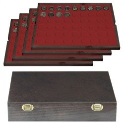 Lindner 2494-10 Estuche Carus-4 25.75 mm de madera auténtica Lindner 2494-10 Estuche Carus-4 25.75 mm de madera auténtica
