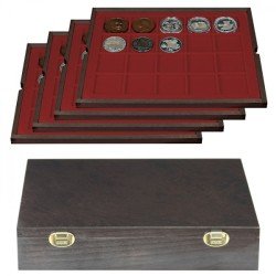Lindner 2494-2 Estuche Carus-4 47 x 47 mm de madera auténtica Lindner 2494-2 Estuche Carus-4 47 x 47 mm de madera auténtica