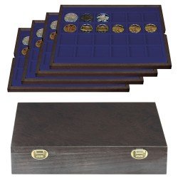 Lindner 2494-4M Estuche Carus-4 42 x 42 mm de madera auténtica Lindner 2494-4M Estuche Carus-4 42 x 42 mm de madera auténtica