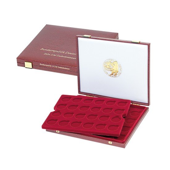 Lindner 2009 Estuche de lujo Luxus para 48 monedas conmemorativas de 10 DM Lindner 2009 Estuche de lujo Luxus para 48 monedas conmemorativas de 10 DM