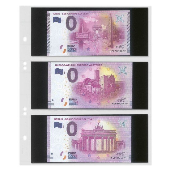Lindner MU3103 Hojas Multi Collect con 3 bolsillos (185 x 80 mm)