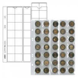 Lindner MU35 Hojas Multi Collect para 35 monedas hasta 27 mm