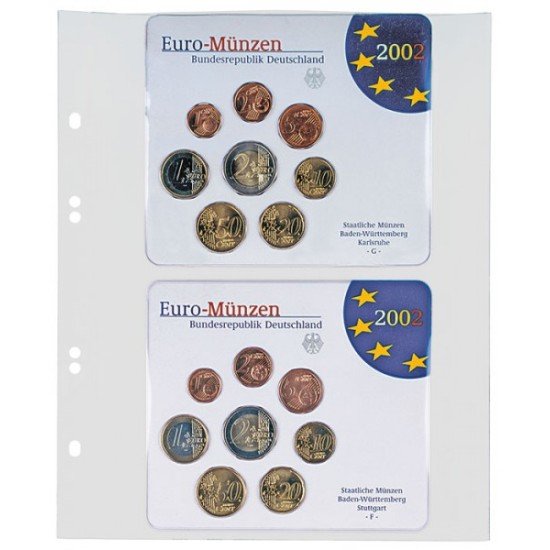Lindner MU1362 Hojas Multi Collect para 2 juegos de monedas de Euro Alemania