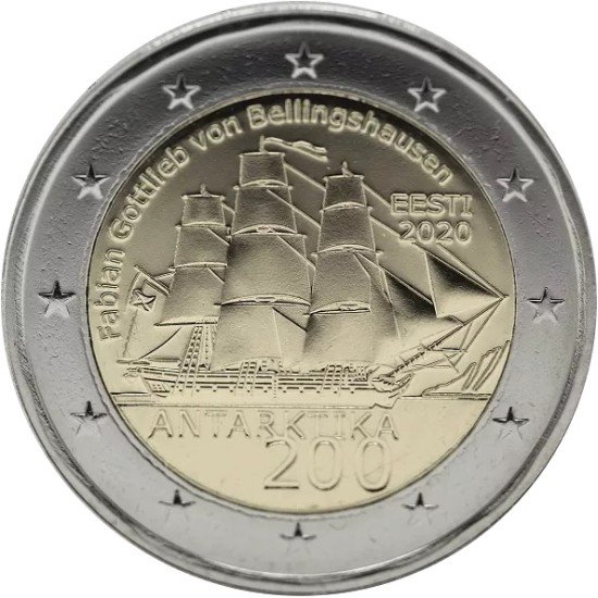 Estonia 2020 2 € euros conmemorativos Antártida 
