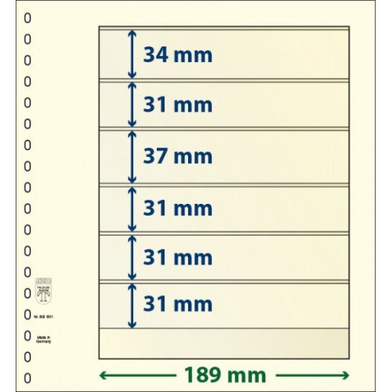Lindner 802601P Hojas T-Blanko Creaciones Personales Altura: 31,31,31,37,31,34 mm. pqte 10