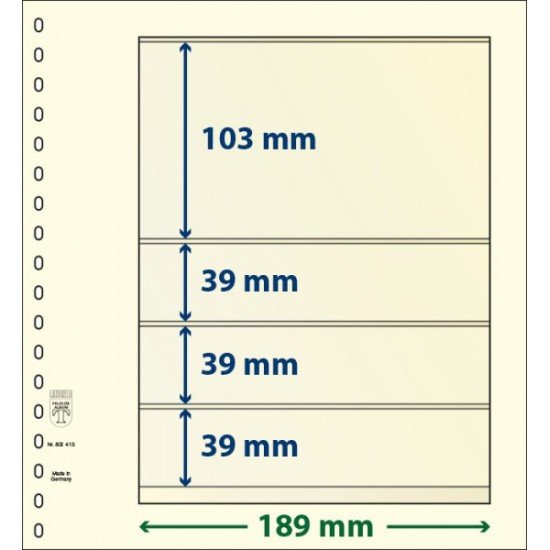 Lindner 802413P Hojas T-Blanko Creaciones Personales Altura: 39,39,39,103 mm. pqte 10