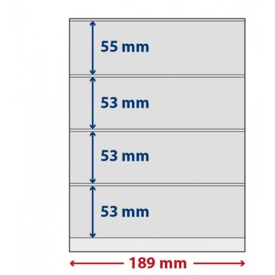 Lindner S802408H Hojas T-Freestyle con 4 tiras (53 mm) y tira autoadhesiva