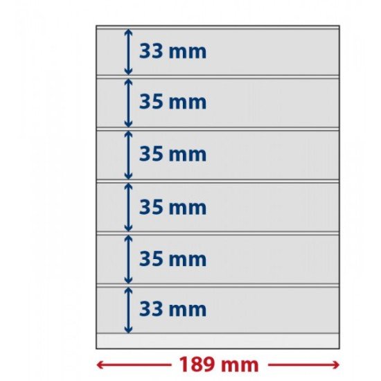 Lindner S802606H Hojas T-Freestyle con 6 tiras (33 mm) y tira autoadhesiva