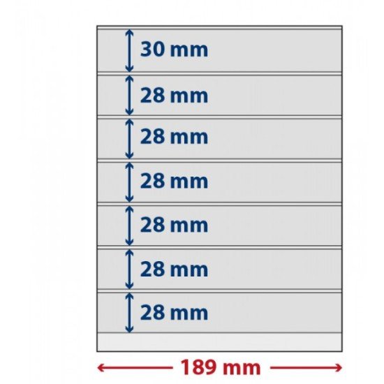 Lindner S802700H Hojas T-Freestyle con 7 tiras (28 mm) y tira autoadhesiva