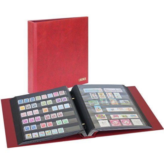 Lindner 1190-R Álbum de sellos 280 x 310 x 50 mm con mecanismo de tornillo, rojo Lindner 1190-R Álbum de sellos 280 x 310 x 50 mm con mecanismo de tornillo, rojo