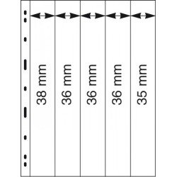 Lindner 065 Hojas UNIPLATE 276/38/36/35 mm 5 tiras en negro