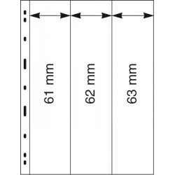 Lindner 063 Hojas UNIPLATE 276/61/62/63 mm 3 tiras en negro