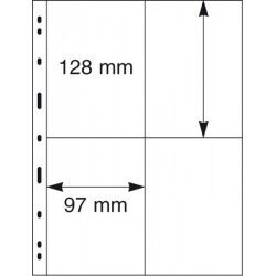 Lindner 079 Hojas UNIPLATE 97/128 mm 4 bolsillos en negro