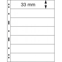 Lindner 077 Hojas UNIPLATE 33/197 mm 7 tiras en negro